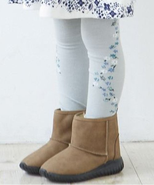 Seraph（セラフ）の「パッケージ入り花柄ニットレギンス（レギンス/スパッツ・キッズ・ライトグレー/ネイビー/アイボリー/キャメル・100/110/120/140/90）」の3枚目の写真