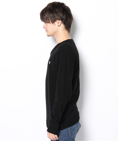 coen（コーエン）の「ラムウールVネックニット（ニット/セーター・メンズ・ブラック/ダークグレー/ネイビー・MEDIUM/LARGE/X-LARGE/SMALL）」の5枚目の写真