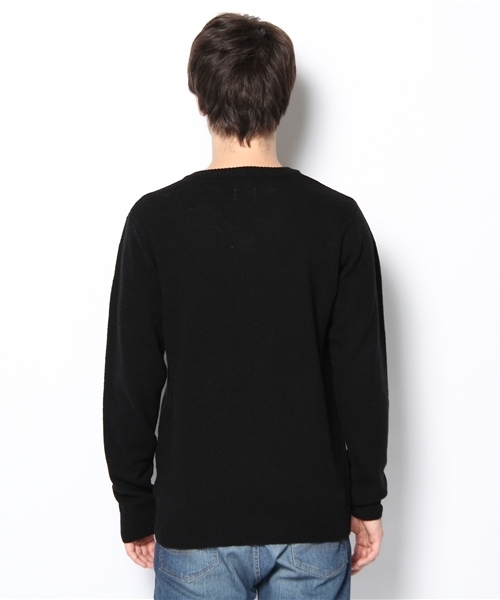 coen（コーエン）の「ラムウールVネックニット（ニット/セーター・メンズ・ブラック/ダークグレー/ネイビー・MEDIUM/LARGE/X-LARGE/SMALL）」の6枚目の写真