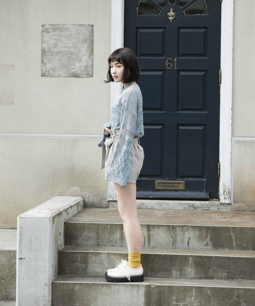 OLIVE des OLIVE（オリーブデオリーブ）の「透かし プルオーバー（ニット/セーター・レディース・オフホワイト/サックスブルー/ブラック・MEDIUM）」の8枚目の写真