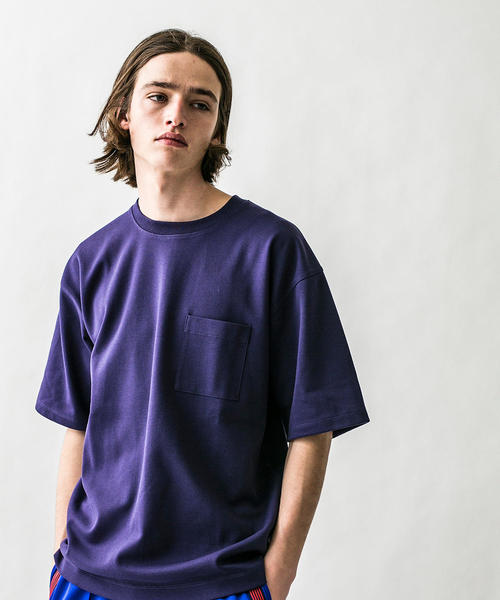 MONKEY TIME（モンキータイム）の「＜monkey time＞ TC/PONTI 1POCKET 5SLEEVE CN/Tシャツ（Tシャツ/カットソー・メンズ・ベージュ/ケリー/パープル/ホワイト/ピンク/ブラック/コバルトブルー・MEDIUM/LARGE/SMALL/X-LARGE）」の6枚目の写真