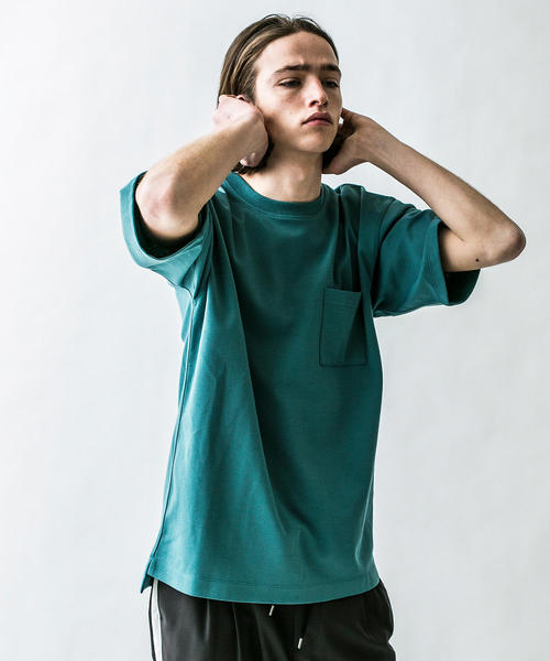 MONKEY TIME（モンキータイム）の「＜monkey time＞ TC/PONTI 1POCKET 5SLEEVE CN/Tシャツ（Tシャツ/カットソー・メンズ・ベージュ/ケリー/パープル/ホワイト/ピンク/ブラック/コバルトブルー・MEDIUM/LARGE/SMALL/X-LARGE）」の4枚目の写真