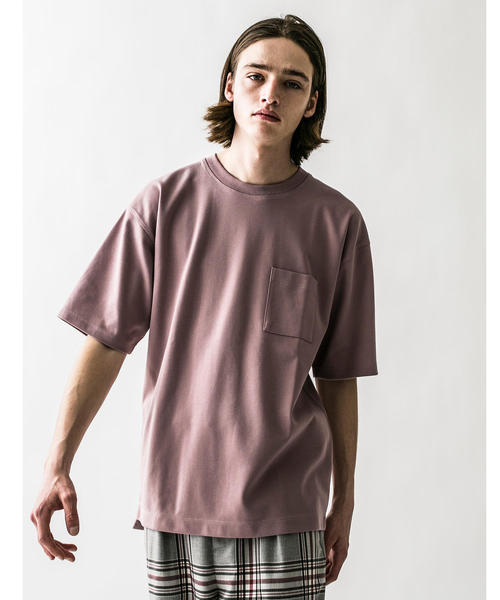 MONKEY TIME（モンキータイム）の「＜monkey time＞ TC/PONTI 1POCKET 5SLEEVE CN/Tシャツ（Tシャツ/カットソー・メンズ・ベージュ/ケリー/パープル/ホワイト/ピンク/ブラック/コバルトブルー・MEDIUM/LARGE/SMALL/X-LARGE）」の7枚目の写真