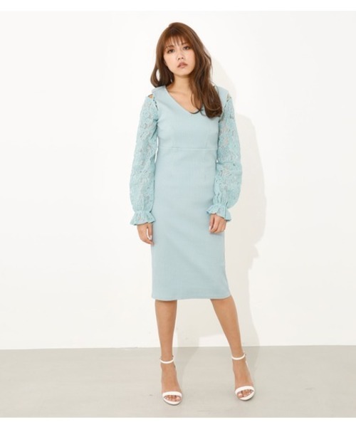 Rienda リエンダ の レーススリーブタイトワンピース ワンピース Wear