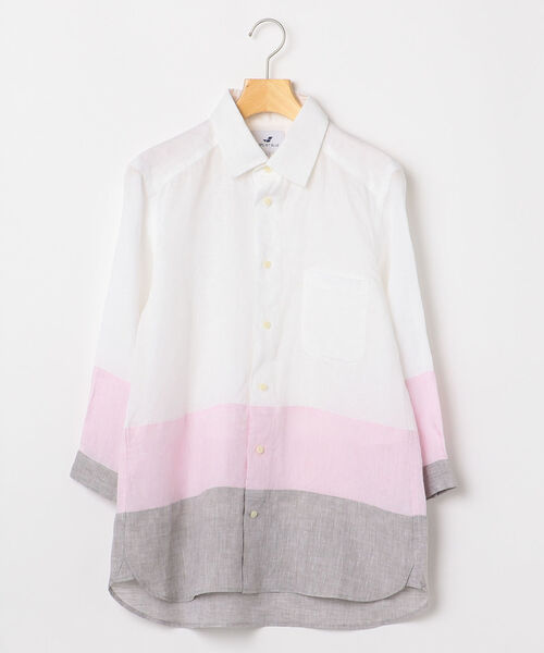 SHIPS JET BLUE(シップスジェットブルー)の「SHIPS JET BLUE: 3ブロック 7スリーブ レギュラーカラーシャツ(シャツ/ブラウス・メンズ・ネイビー/ピンク/オフホワイト・LARGE/MEDIUM/SMALL/X-SMALL)」の5枚目の写真