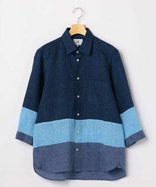 SHIPS JET BLUE(シップスジェットブルー)の「SHIPS JET BLUE: 3ブロック 7スリーブ レギュラーカラーシャツ(シャツ/ブラウス・メンズ・ネイビー/ピンク/オフホワイト・LARGE/MEDIUM/SMALL/X-SMALL)」の4枚目の写真