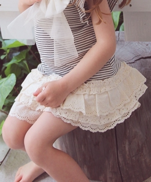 Rora（ローラ）の「プリン カンカンキュロットスカート（スカート・キッズ・キナリ・120cm/130cm/110cm/100cm/90㎝/140cm/150cm）」の4枚目の写真