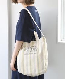 coen WOMENS(コーエンウィメンズ)の「キャンバスストライプロゴトートバッグ(トートバッグ)」