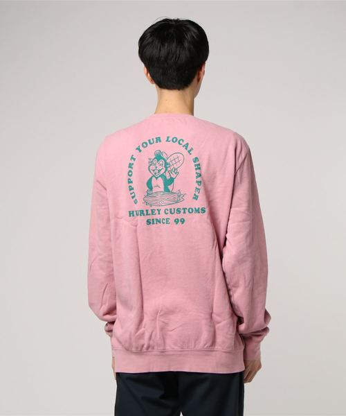 Hurley (ハーレー)の「BEAVER FLEECE CREW/ハーレー 長袖 スウェット トレーナー バックプリント(スウェット・メンズ・ピンク・SMALL/MEDIUM/LARGE)」の2枚目の写真