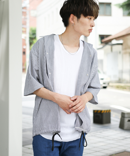 kutir(クティール)の「coach shirts / コーチシャツ オープンカラーシャツブルゾン(シャツ/ブラウス・メンズ・ブラック/ブラウン/サックスブルー・MEDIUM/LARGE)」の2枚目の写真
