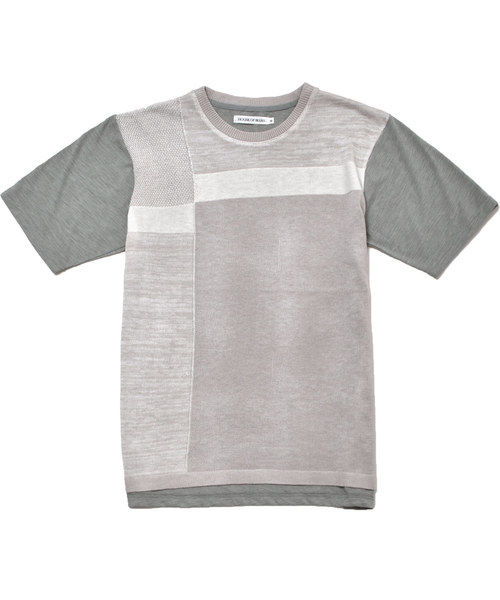 MinoriTY(マイノリティ)の「スラブ天竺×ニットブロッキングT(Tシャツ/カットソー・メンズ・ホワイト/ネイビー/グレー・M/L)」の9枚目の写真