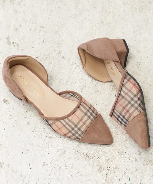 KOBE LETTUCE（コウベレタス）の「サイドカット3cmヒールポインテッドトゥチュールパンプス＊レディース/シューズ[I1611]神戸レタス（パンプス・レディース・ドット/ベージュ系その他/ブルー系その他/ブラック系その他・L/LL/M/S）」の2枚目の写真