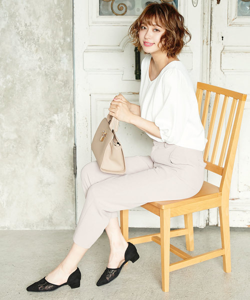 KOBE LETTUCE（コウベレタス）の「サイドカット3cmヒールポインテッドトゥチュールパンプス＊レディース/シューズ[I1611]神戸レタス（パンプス・レディース・ドット/ベージュ系その他/ブルー系その他/ブラック系その他・L/LL/M/S）」の11枚目の写真