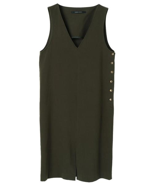 YECCA VECCA（イェッカヴェッカ）の「P.Vネックジャンスカ（ワンピース・レディース・ブラック/カーキ/キャメル・FREE）」の12枚目の写真