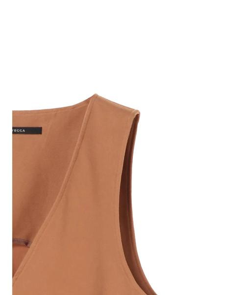 YECCA VECCA（イェッカヴェッカ）の「P.Vネックジャンスカ（ワンピース・レディース・ブラック/カーキ/キャメル・FREE）」の8枚目の写真