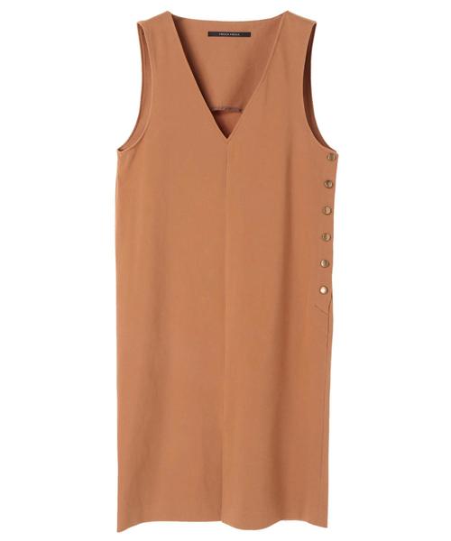 YECCA VECCA（イェッカヴェッカ）の「P.Vネックジャンスカ（ワンピース・レディース・ブラック/カーキ/キャメル・FREE）」の5枚目の写真