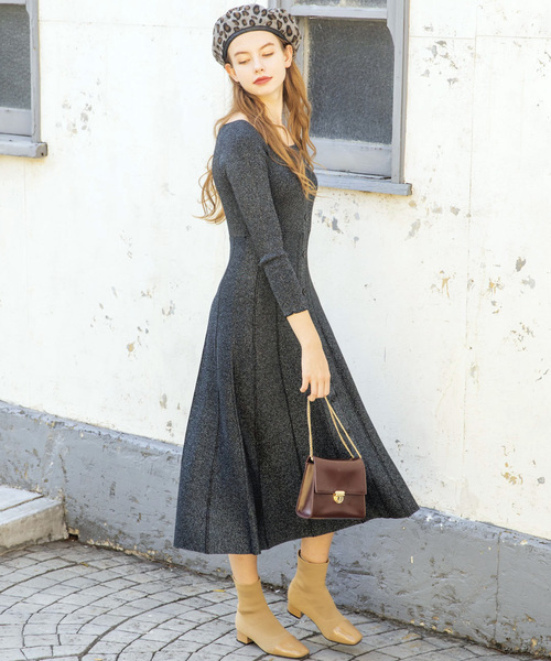 archives（アルシーヴ）の「ラメ二重臼ニットワンピース（ワンピース・レディース・ブラック/ベージュ/ピンク・MEDIUM）」の20枚目の写真