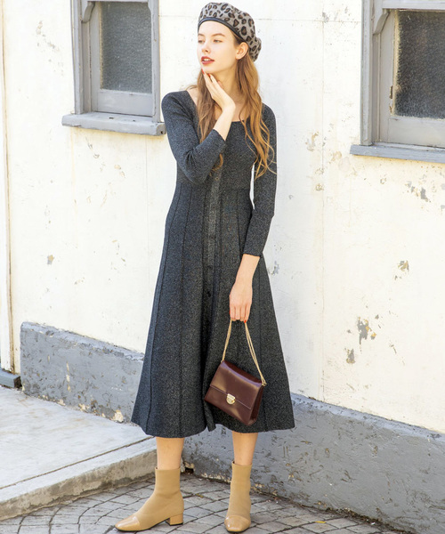 archives（アルシーヴ）の「ラメ二重臼ニットワンピース（ワンピース・レディース・ブラック/ベージュ/ピンク・MEDIUM）」の22枚目の写真