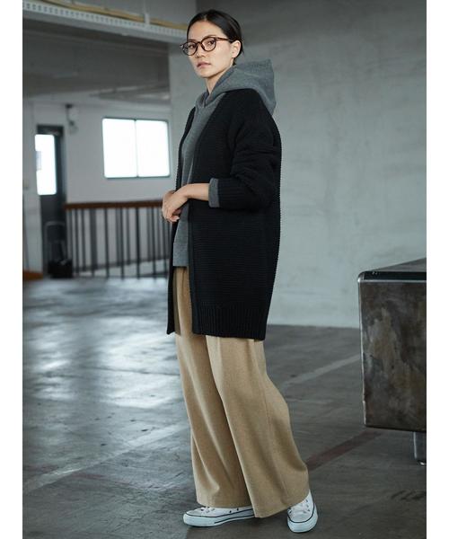 AMERICAN HOLIC（アメリカンホリック）の「・ローゲージVネックロングカーディガン（カーディガン/ボレロ・レディース・ブラック/ダークグリーン/アイボリー/グレー系その他・FREE）」の10枚目の写真