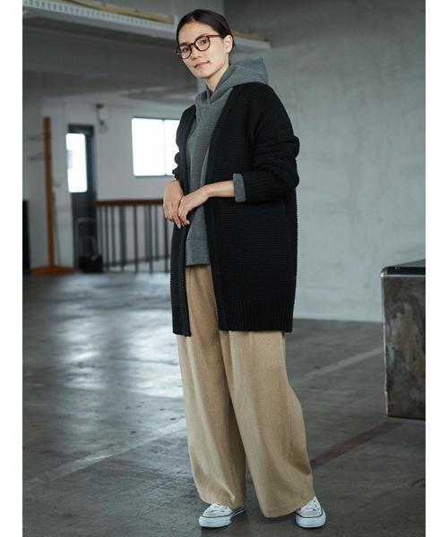 AMERICAN HOLIC（アメリカンホリック）の「・ローゲージVネックロングカーディガン（カーディガン/ボレロ・レディース・ブラック/ダークグリーン/アイボリー/グレー系その他・FREE）」の11枚目の写真