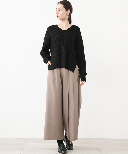 aquagirl（アクアガール）の「【aquagirl(アクアガール)】バックコンシャスケーブルニットトップス（ニット/セーター・レディース・ブラック/グレー/アイボリー・FREE）」の18枚目の写真