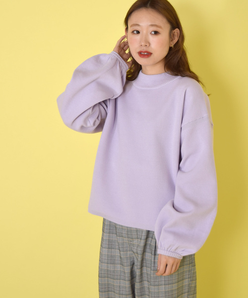 w closet（ダブルクローゼット）の「12Gニジュウスハイネックプルオーバー（ニット/セーター・レディース・ホワイト/ミント/パープル系その他/ライトベージュ・FREE）」の4枚目の写真