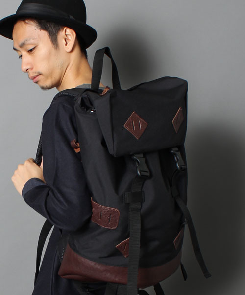 Butler Verner Sails(バトラーヴァーナーセイルス)の「【Butler Verner Sails】 コーデュラナイロンフラップバックパック JA-1199-2(バックパック/リュック・メンズ・ブラック/ブラウン・FREE)」の21枚目の写真