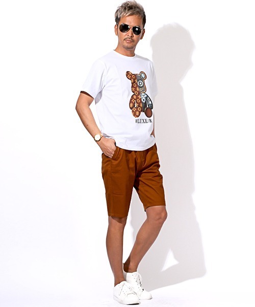 LUXSTYLE(ラグスタイル)の「ツイルカラーショートパンツ(その他パンツ・メンズ・ベージュ/ネイビー/ホワイト/ブラウン/ブラック/オリーブ/グレー/チャコールグレー・M/L/XL)」の18枚目の写真