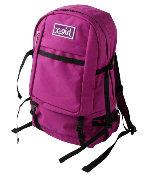 X-girl（エックスガール）の「ADVENTURE BACKPACK（バックパック/リュック・レディース・ブラック/レッド/パープル/グリーン・ONE SIZE）」の3枚目の写真