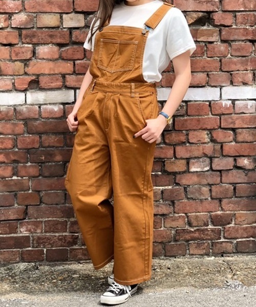 PUNYUS（プニュズ）の「カラーステッチオーバーオール（サロペット/オーバーオール・レディース・ホワイト/ブラウン/インディゴブルー・1/2/4/3）」の4枚目の写真