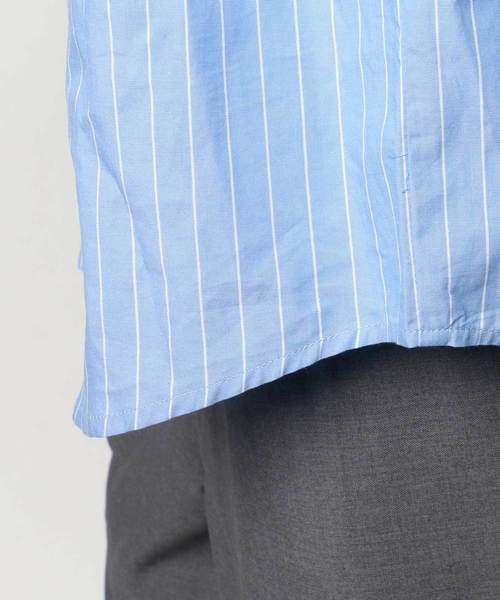 Lazar（ラザル）の「ブロードストライプBIGシャツ（シャツ/ブラウス・メンズ・ホワイト/ベージュ/サックスブルー/ネイビー・M/L）」の10枚目の写真