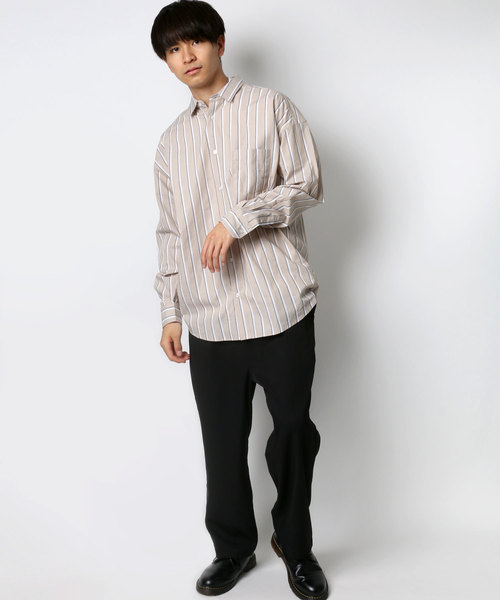 Lazar（ラザル）の「ブロードストライプBIGシャツ（シャツ/ブラウス・メンズ・ホワイト/ベージュ/サックスブルー/ネイビー・M/L）」の11枚目の写真