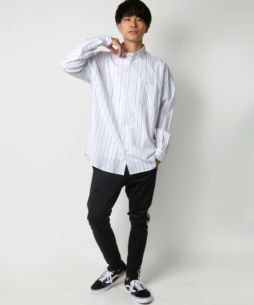 Lazar（ラザル）の「ブロードストライプBIGシャツ（シャツ/ブラウス・メンズ・ホワイト/ベージュ/サックスブルー/ネイビー・M/L）」の14枚目の写真