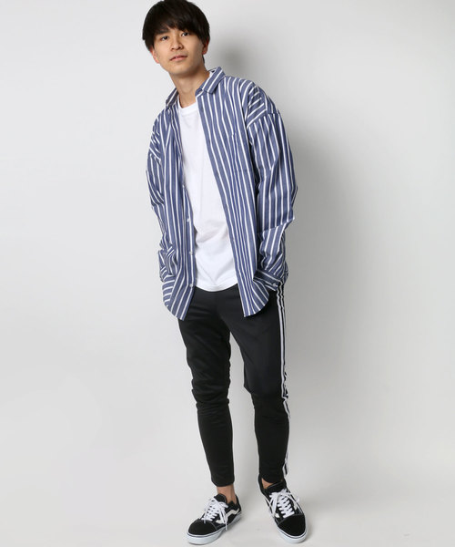 Lazar（ラザル）の「ブロードストライプBIGシャツ（シャツ/ブラウス・メンズ・ホワイト/ベージュ/サックスブルー/ネイビー・M/L）」の19枚目の写真