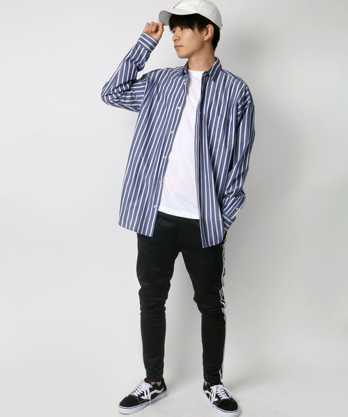 Lazar（ラザル）の「ブロードストライプBIGシャツ（シャツ/ブラウス・メンズ・ホワイト/ベージュ/サックスブルー/ネイビー・M/L）」の20枚目の写真