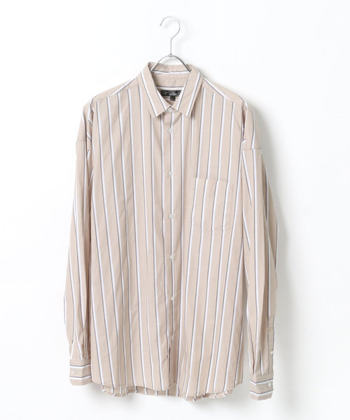 Lazar（ラザル）の「ブロードストライプBIGシャツ（シャツ/ブラウス・メンズ・ホワイト/ベージュ/サックスブルー/ネイビー・M/L）」の22枚目の写真