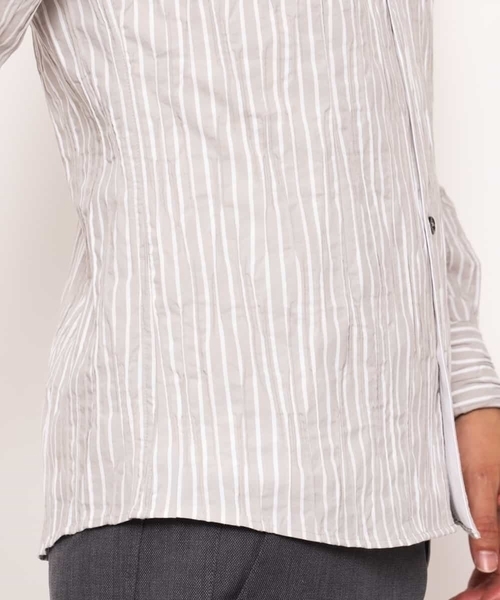 MICHEL KLEIN HOMME   （ミッシェルクランオム）の「シャツ（タックドビーストレッチ）（シャツ/ブラウス・メンズ・ライトグレー/ネイビー・46/48）」の21枚目の写真