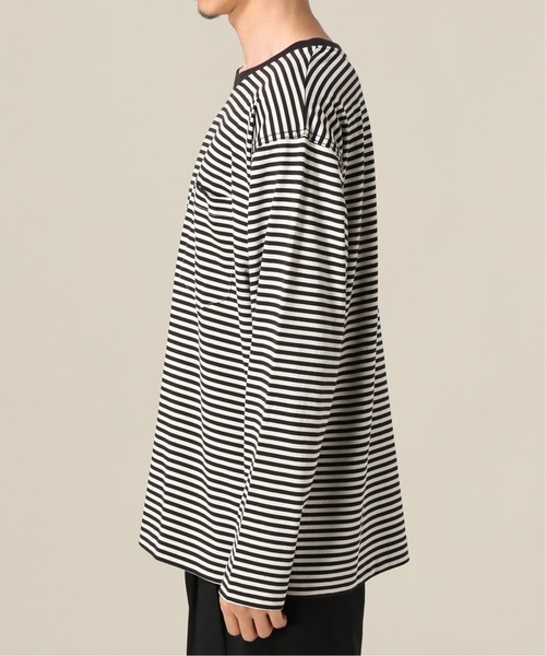 tone（トーン）の「tone / トーン POCEKET LS TEE (STRIPE)（Tシャツ/カットソー・メンズ・ホワイト/パープル・LARGE/X-LARGE）」の6枚目の写真