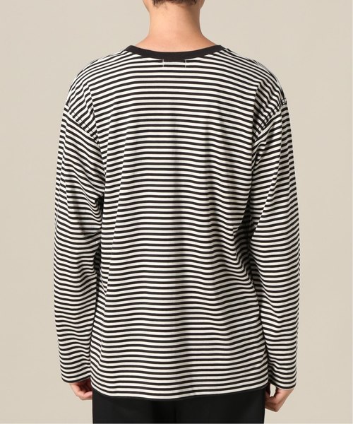 tone（トーン）の「tone / トーン POCEKET LS TEE (STRIPE)（Tシャツ/カットソー・メンズ・ホワイト/パープル・LARGE/X-LARGE）」の9枚目の写真