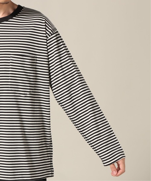tone（トーン）の「tone / トーン POCEKET LS TEE (STRIPE)（Tシャツ/カットソー・メンズ・ホワイト/パープル・LARGE/X-LARGE）」の11枚目の写真