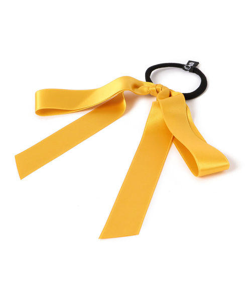 Jennifer Ouellette(ジュエファーオウレット)の「Jennifer Ouellette:サテンリボンゴム(その他ヘアアクセサリー・レディース・ダークグレー/イエロー系その他2・ONE SIZE)」の2枚目の写真