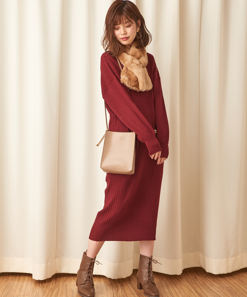 natural couture（ナチュラルクチュール）の「PPワイドリブVネック