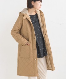 裏ファー高密度ナイロンキルティングジャケット