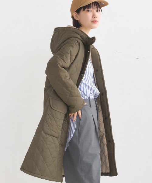 OMNES（オムネス）の「裏ファー高密度ナイロンキルティングジャケット（その他アウター・レディース・ベージュ/カーキ/ブラック・MEDIUM/LARGE）」の8枚目の写真