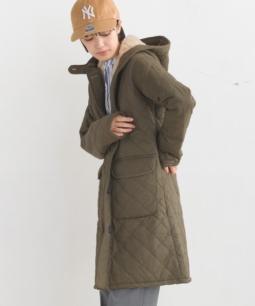 OMNES（オムネス）の「裏ファー高密度ナイロンキルティングジャケット（その他アウター・レディース・ベージュ/カーキ/ブラック・MEDIUM/LARGE）」の6枚目の写真