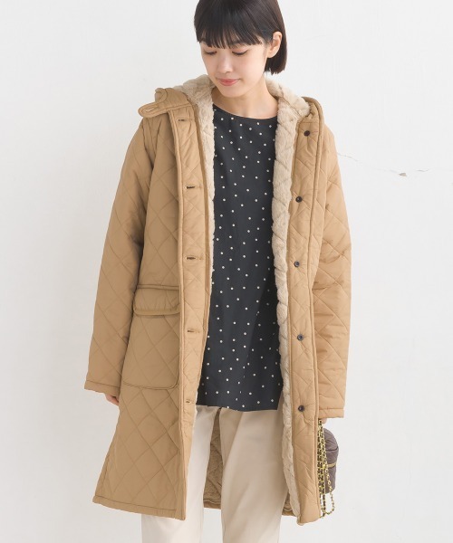 OMNES（オムネス）の「裏ファー高密度ナイロンキルティングジャケット（その他アウター・レディース・ベージュ/カーキ/ブラック・MEDIUM/LARGE）」の15枚目の写真