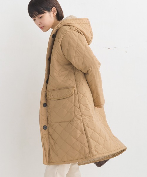 OMNES（オムネス）の「裏ファー高密度ナイロンキルティングジャケット（その他アウター・レディース・ベージュ/カーキ/ブラック・MEDIUM/LARGE）」の14枚目の写真