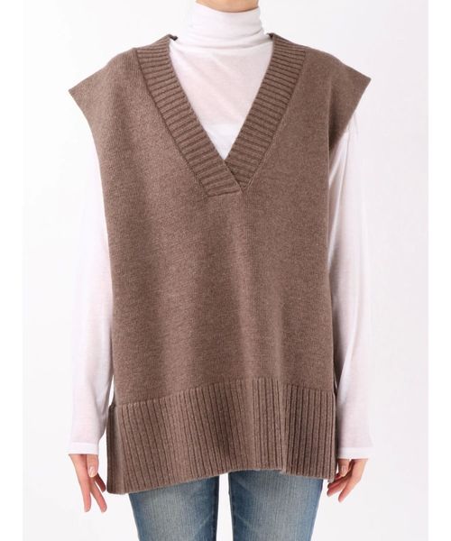 Ungrid（アングリッド）の「ルーズVネックニットベスト（ベスト・レディース・アイボリー/モカ・FREE）」の8枚目の写真