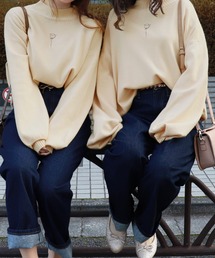 PairPair | ローズ刺繍ハイネックニットプルオーバー(ニット/セーター)