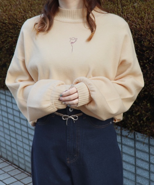 PairPair（ペアペア）の「ローズ刺繍ハイネックニットプルオーバー（ニット/セーター・レディース・モカ/ライトピンク/アイボリー/ブラック・FREE）」の20枚目の写真